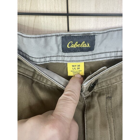Cabela's Mens Cargo Outdoor Pants Size 36X30 Beige Pockets Cotton Casual Street - Picture 4 of 6